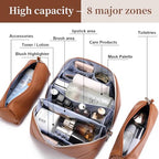 Travel Makeup Bag Cosmetic Bags for Women (C-1-Brown)