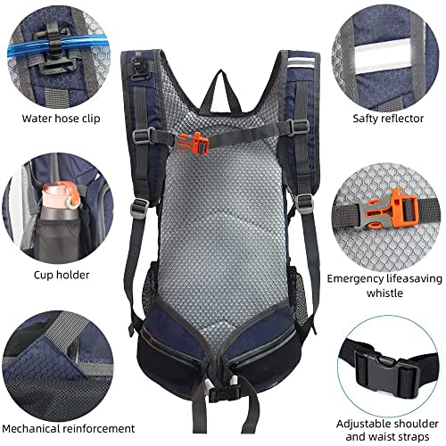 Hiking Daypack 15L Waterproof Lightweight Backpack (Navy)