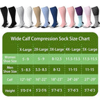 Wide Calf Compression Socks for Women Plus Size Pregnancy15 (3 Pair-pink/Navy/Grey / XX-Large)