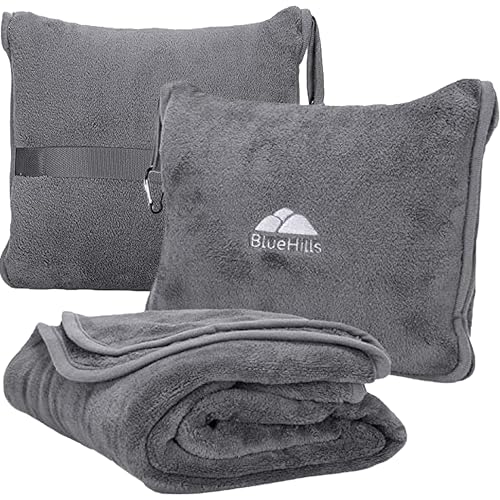 Premium Soft Travel Blanket Pillow 2 (Travel / Gray-1pk-t007)