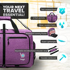 Medium Duffle Bag for Travel Women & Men. Durable Lightweight Foldable Travel Duffel Bags For Traveling Women. 40L Duffle Bags a Reliable Weekender duffel or Overnight Bag With Shoe Compartment