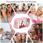 Initial Birthday Gifts for Women Girl Clear Makeup Bag Pink M (Large-Pink / M)