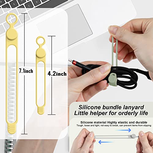 20Pcs Silicone Cable Ties (20pcs-multicolor a / 4.2 Inch+7.1 Inch)