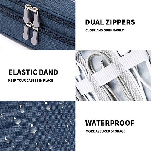 Travel Cable Organizer Bag (Dark Blue / S)