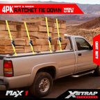 4 PK Ratchet Tie Down Straps (4PK-1Inch / Yellow)