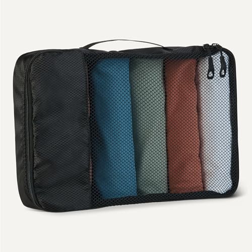 4 Piece Packing Cubes Travel Accessories Set (Black / 4 x Medium)