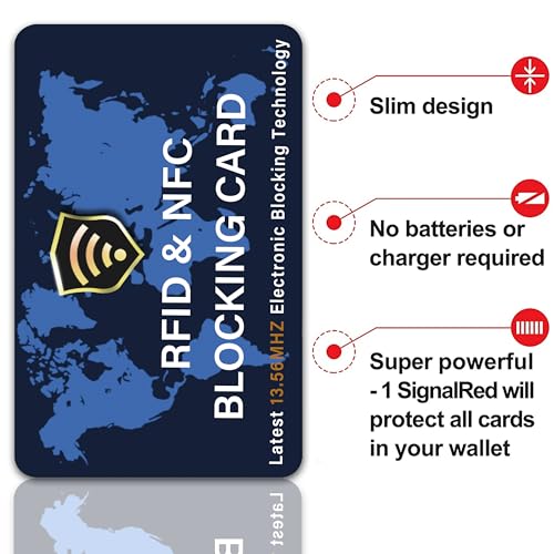 5 Pack RFID Blocking Card for Credit Debit ID Card (Blue WM)