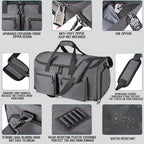 2 in 1 Garment Duffle Bags for Travel Mens Carry (Gray Mesh Storage)