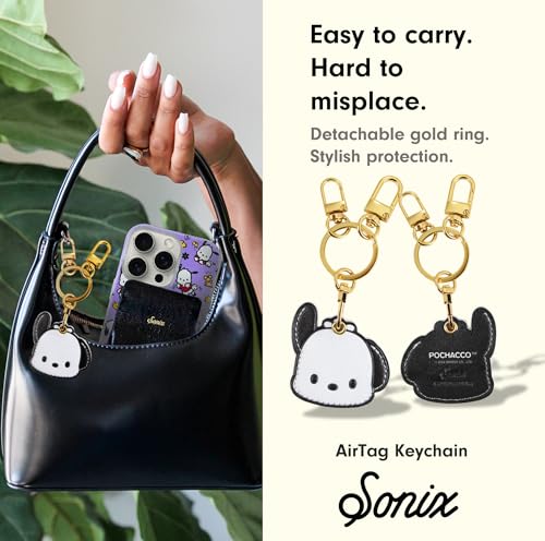 x Sanrio Character Keychain Case Compatible with Apple AirTag (Pochacco)