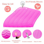Curling Wands Pad Mat for Flat Iron Hair Straightener (Rose Red)