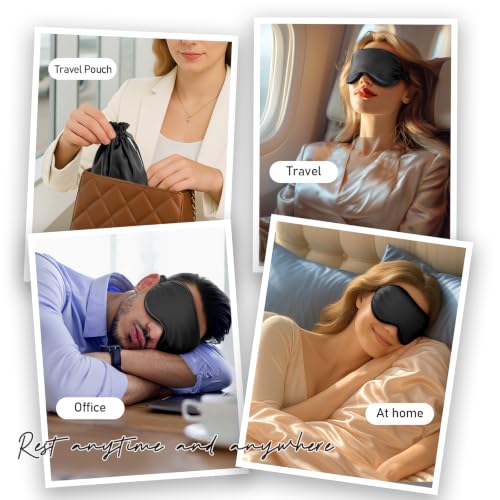 Sleep Mask 100% Pure Mulberry Silk (Black)