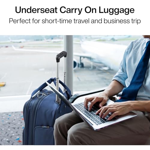 16 Inch Expandable Carry on Luggage with 2 Wheels Airline Approved (Blue / 16 Inch EXT)
