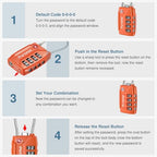 2 TSA Approved Luggage Locks 4 Digit Code Cable Lock Robust Orange (Basic Robust Orange)