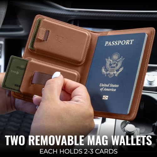 Passport Wallet with Holder for AirTag (Bourbon)