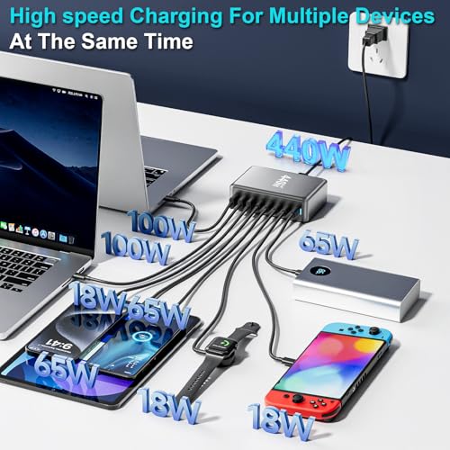 440W USB C Charger Block (Black-440W)