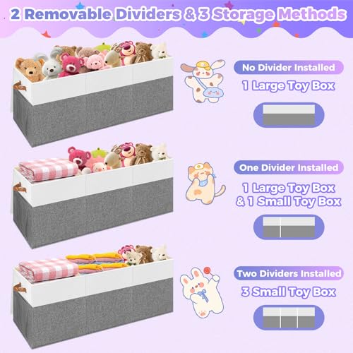 Extra Large Toy Box (Extra Large Gray & White)