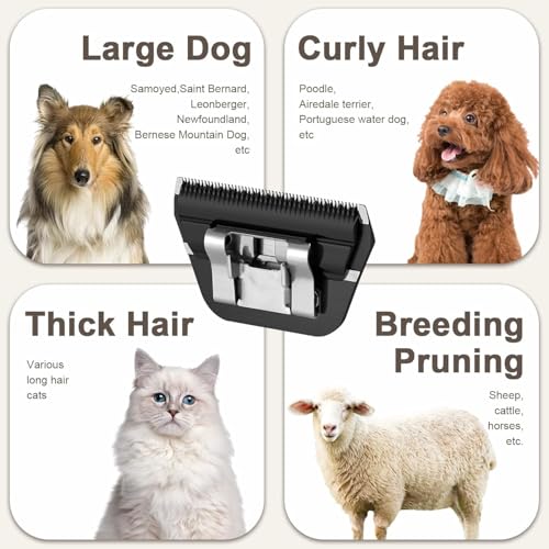 2PCS 5FW Wide Blades for Dog Grooming Compatible with Andis Clippers (Black/5FW / Black)