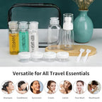 10PCS 100ml TSA Approved Clear Travel Bottles for Toiletries (B-3.4oz-Clear-3label1blank / Clear)