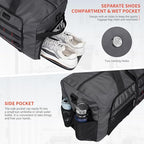 Foldable Duffle Bag for Men Large 65L Travel with Shoe Compartment (Silvery Grey)