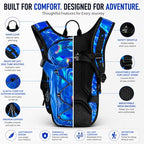 Rave Hydration Backpack with 2L Water Bladder (Dark Blue / 2L Bladder)