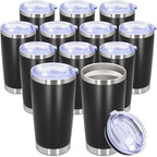 20oz Tumbler Stainless Steel Tumbler Coffee Tumbler with Lid Black (Black)