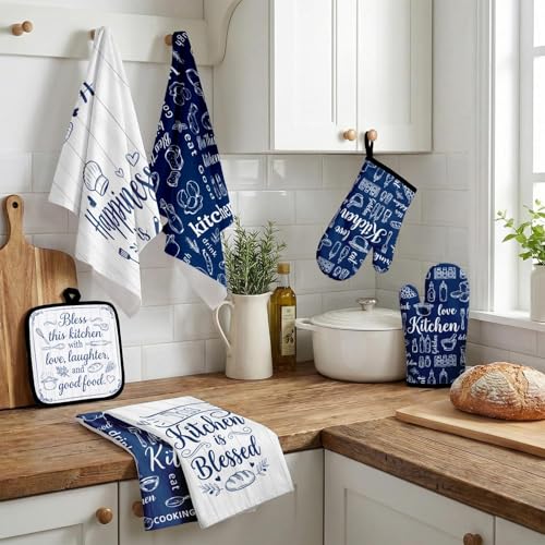 Navy Blue Kitchen Decor Set (Navy Blue)