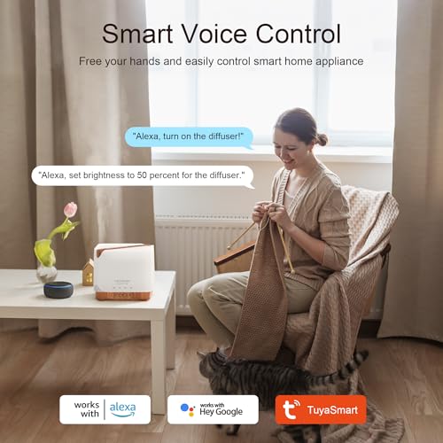 Essential Oil Diffuser Smart WiFi Humidifier 700 ml (Light Brown)