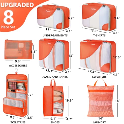 Packing Cubes for Travel (17 Orange)