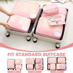 9 Set Packing Cubes with Packing List Luggage Packing Organizers for Travel Accessories (Pink)