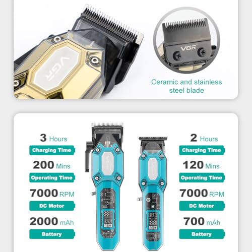 Professional Hair Clippers for Men (Green)