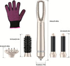 AIKO PRO 5-in-1 Hair Dryer Brush Set, 1200W, Lightweight, ALCI Safety, Tourmaline Technology, Champagne Gold (Champagne Gold)