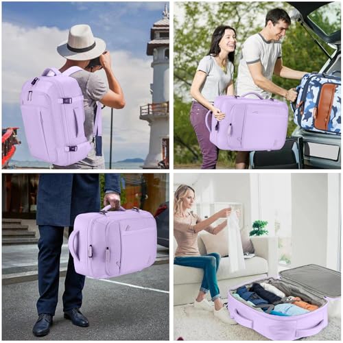 40L Expandable Travel Backpack (Purple / 20 inches)