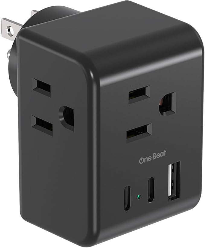 Multi Plug Outlet Extender, Power Strip Non Surge Protector Electric Outlet by OneBeat
