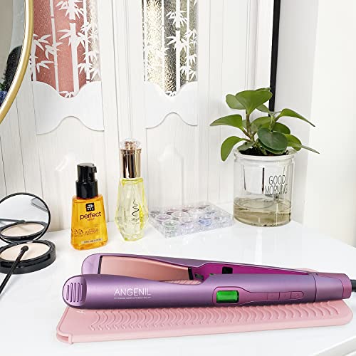 Heat Resistant Silicone Flat Iron Mat Pouch (Blush)