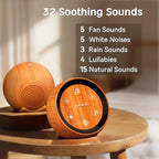 Portable Sound Machine White Noise Machine for Baby Kids Adults Sleeping with 32 Soothing Sounds 32 Volume Levels Brown Noise Machine with 4 Timer Memory Funtion for Travel Office Privacy (Wood Grain)