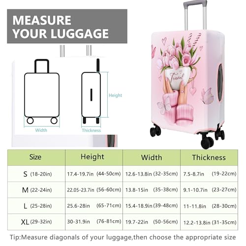 Travel Luggage Cover Suitcase Protector Fits 18 (Travel-6 / L(25-28in))