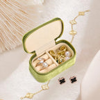 Small Travel Jewelry Case (Mini-Mistletoe Green / Small Rectangle)