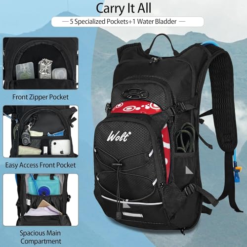 Hinkg Backpack with 2L Water Bladder (Black)