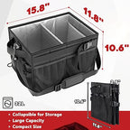 Grill Caddy Foldable BBQ Caddy with Paper Towel Holder (Black)