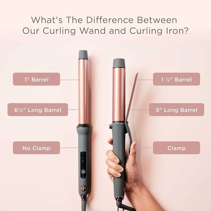 Hairitage Curl Envy Hair Curling Iron 1 1/4 Inch - Ceramic Tourmaline Curling Iron 1.25' Barrel - Silky Smooth + Bouncy Curls - 4 Digital Heat Settings up to 450 Degrees - Auto Shut-Off
