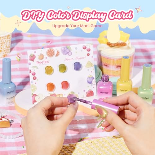 Beetles Fruit Magnet Cat Eye Gel Nail Polish Set (A - Pink Red Green | Silent Meditation)