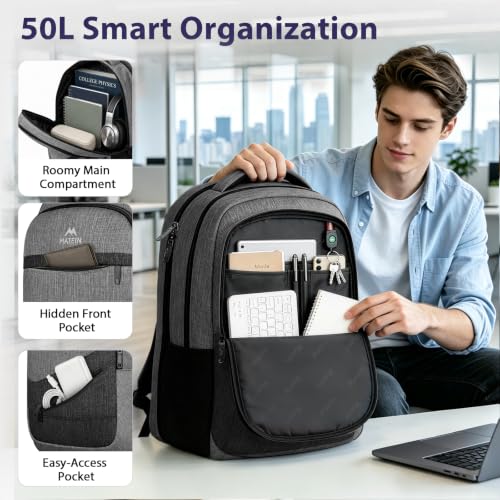 Extra Large Laptop Backpack 18 Inch (Grey Black / 18 Inch)