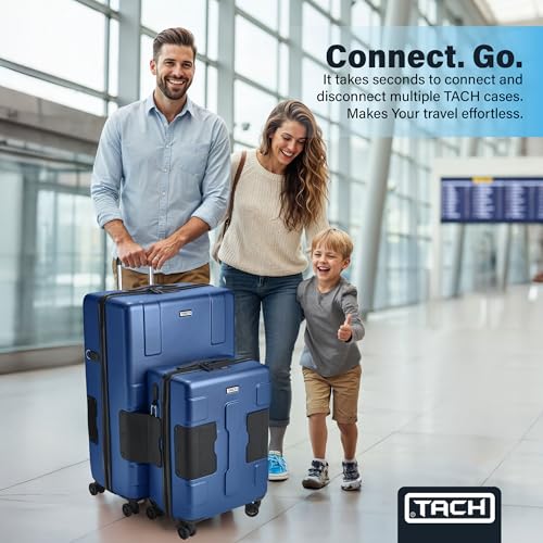 Patented Connecting Hard Shell 2 Piece Luggage Set (Midnight Blue / 2-Piece Set)