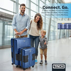 Patented Connecting Hard Shell 2 Piece Luggage Set (Midnight Blue / 2-Piece Set)