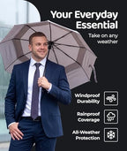 Repel Windproof Travel Umbrella (Charcoal Gray 1-Pack / Standard)