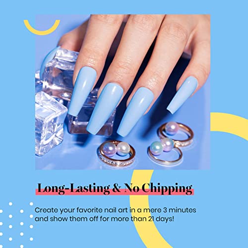 Beetles Blue Gel Nail Polish 15ML Soak Off UV Gel for Pastel Nail Art (D - Creme Blue | Light Blue)