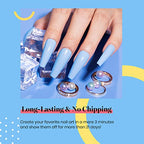 Beetles Blue Gel Nail Polish 15ML Soak Off UV Gel for Pastel Nail Art (D - Creme Blue | Light Blue)
