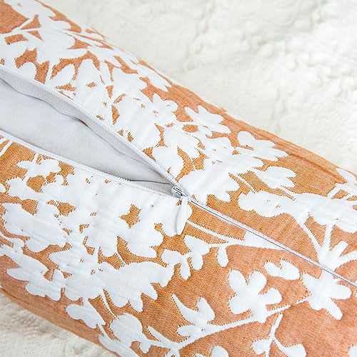 Buckwheat Neck Support Pillow Cervical Neck Cylinder Bolster Pillow (6*15 inch / Orange)