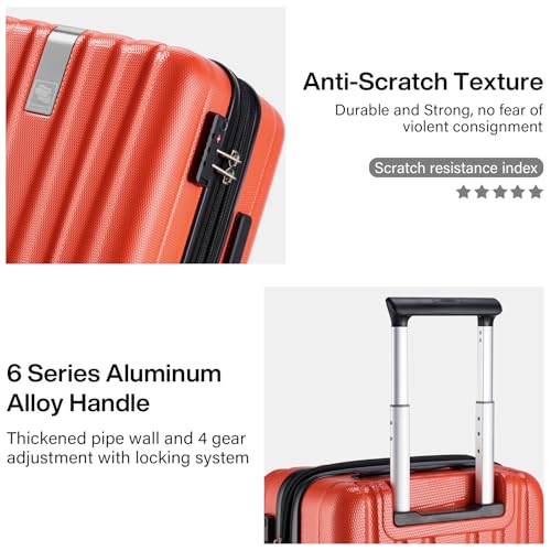 Expandable Hard Shell Luggage Sets (3 Pc Set EXT (20/24/29) / Orange)
