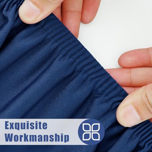 2 Pack Rectangle Spandex Fitted Table Cloth (Navy / 72" x 36" (Rectangular))